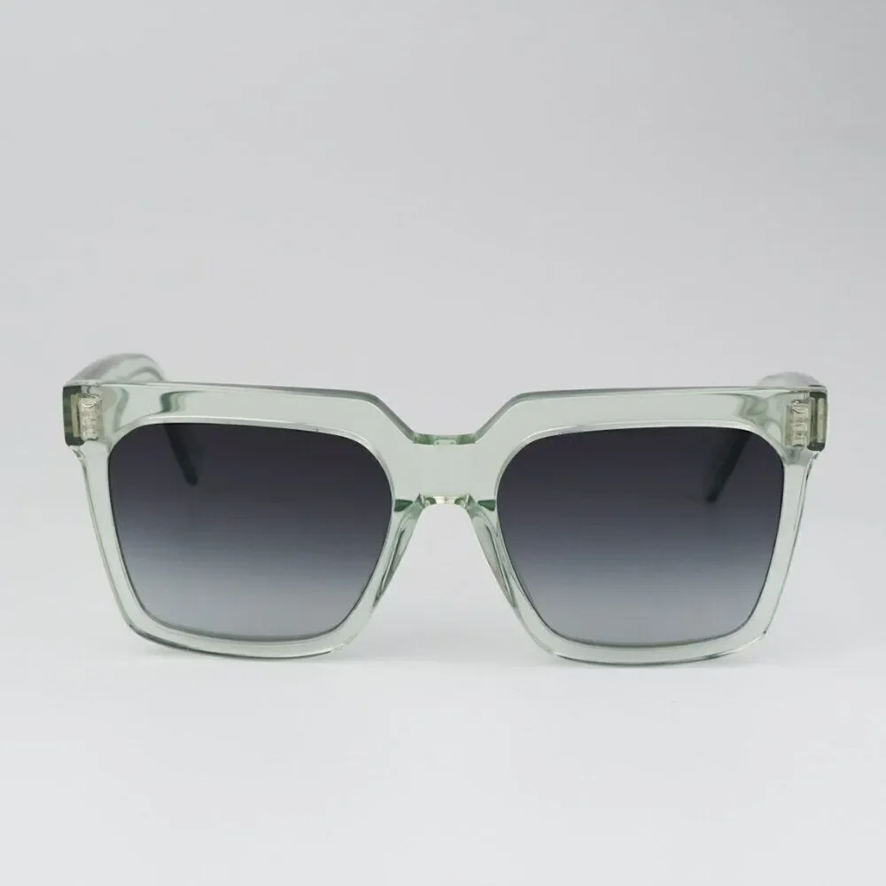 NEW Celine CL4055IN 93B Transparent Green Gradient Square Oversized Sunglasses